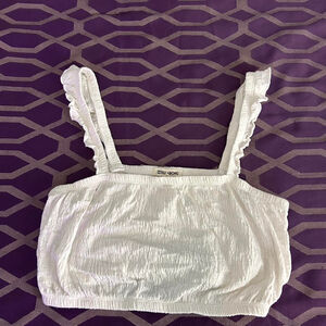 White Billabong Ruffle Crop-Top